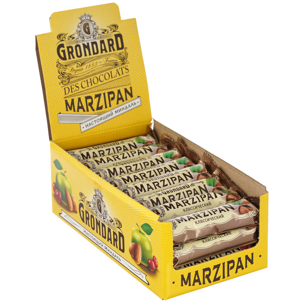 TM Grondard     (9389) Батончики глазированные Марципановые Классика, (24шт по 50г)      в Мариинске