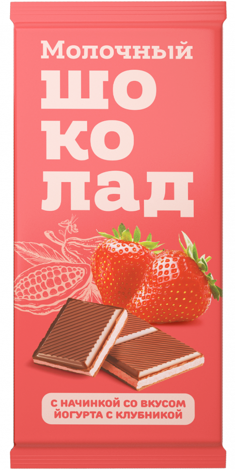  Меренга Шоколад молочный с начинкой Йогурт-Клубника,(блок 24шт по 80г)   в Мариинске