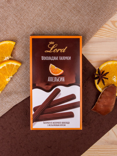  TM LORD Палочки из молочного шоколада с апельсиновым вкусом, 80 гр  в Мариинске