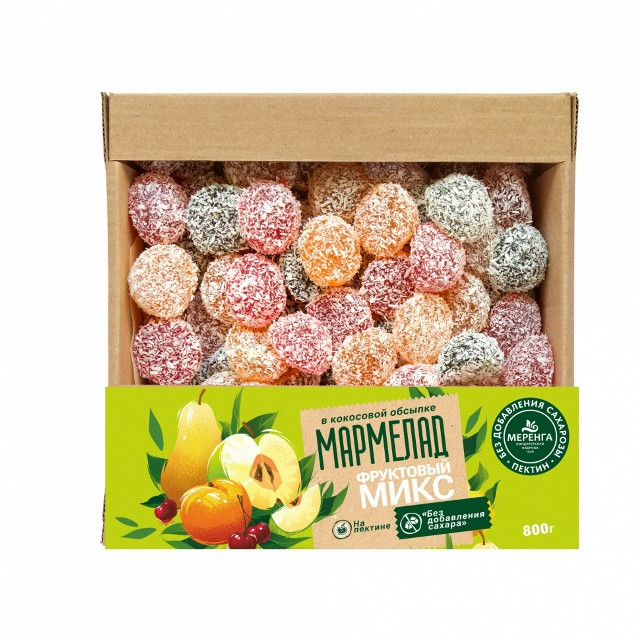  Меренга Мармелад в кокосовой обсыпке Фруктовый микс , 800г     в Мариинске