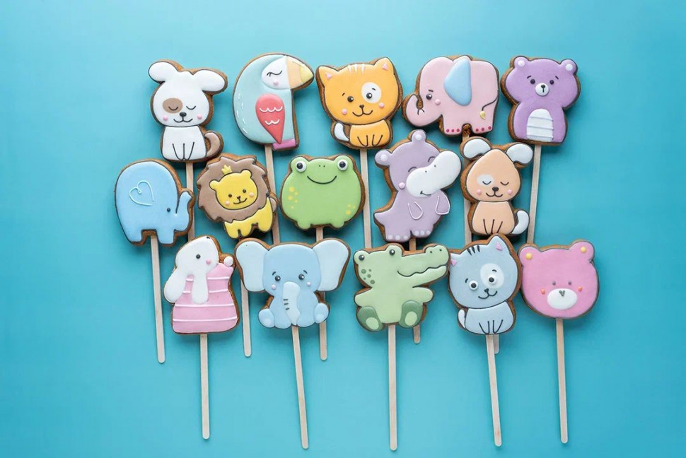  Пряники имбирные на палочке "Животный мир" (блок 24шт по 40г)    в Мариинске