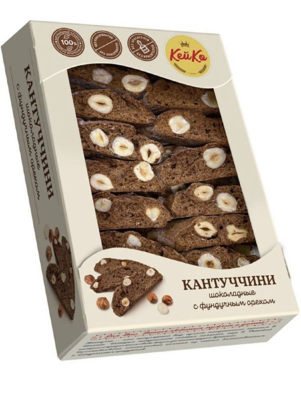 №3 Кей Ко Кантуччини шоколадные с фундучным орехом, 200г  в Мариинске