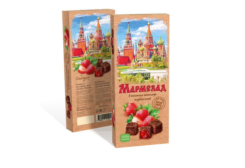  Сладарт Мармелад Клубничный в темном шоколаде, 150г  в Мариинске