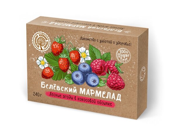 №2 Мармелад белевский на фруктозе 240г "ЛЕСНЫЕ ЯГОДЫ"  в Мариинске