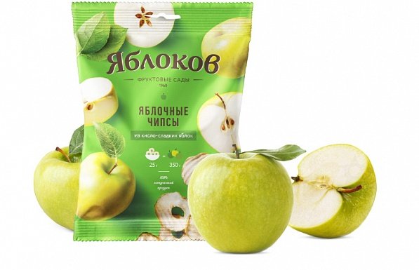  Яблочные чипсы из кисло-сладких яблок 25г в Мариинске